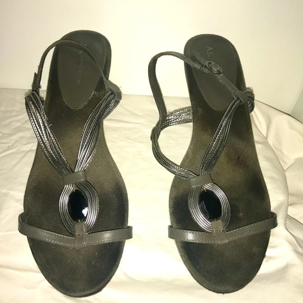 Anne Klein gray/pewter sandals